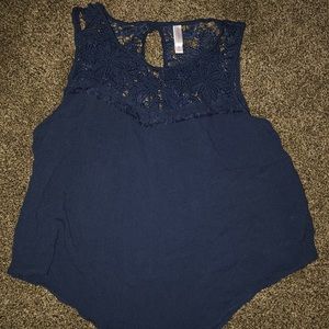Navy lace tank top
